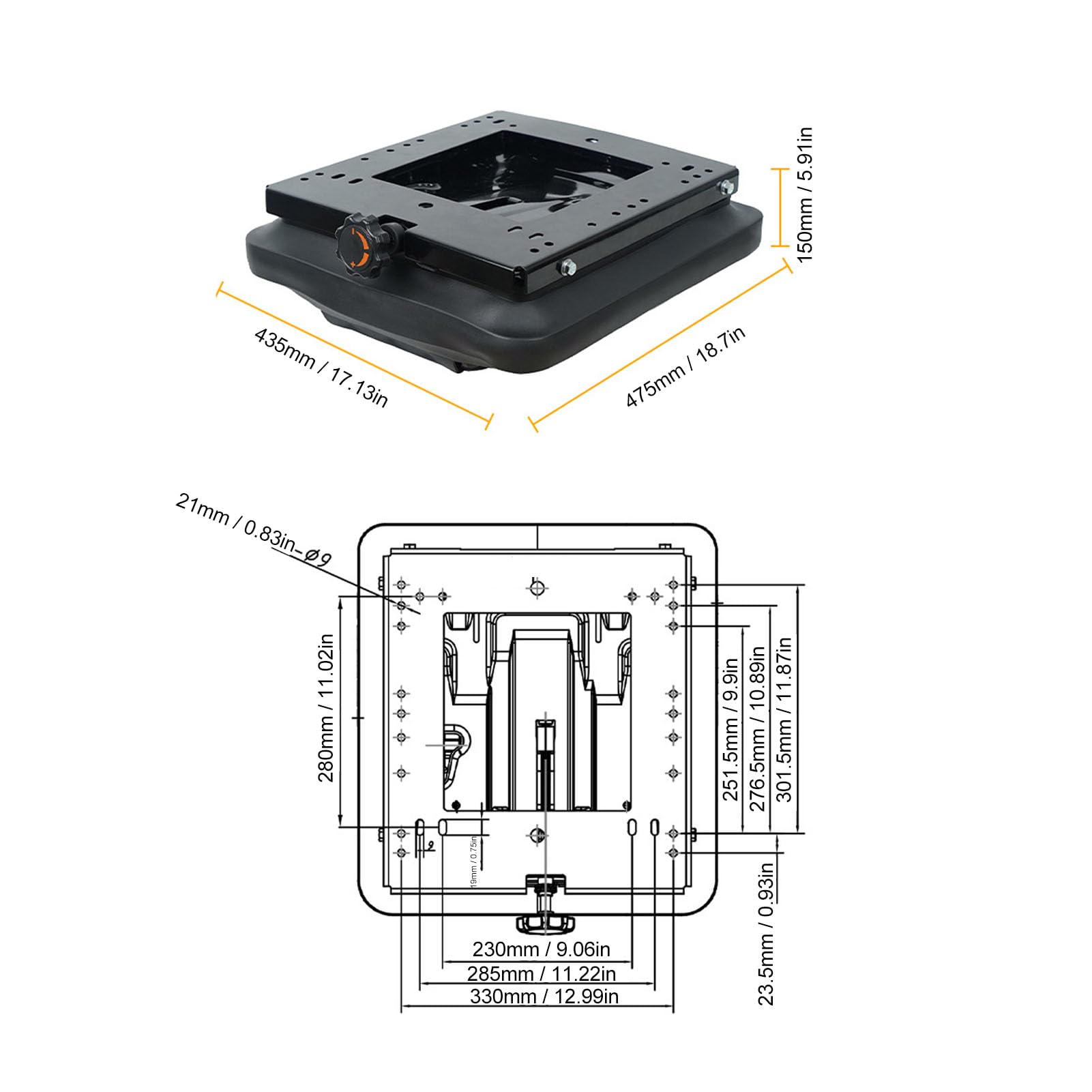 Kit de Suspensión de Asiento para Tractor, Ajustable y Cómodo, Amortiguador con Riel Deslizante, Repuestos para Maquinaria Agrícola, Mantenimiento de Cortacésped de Cero,