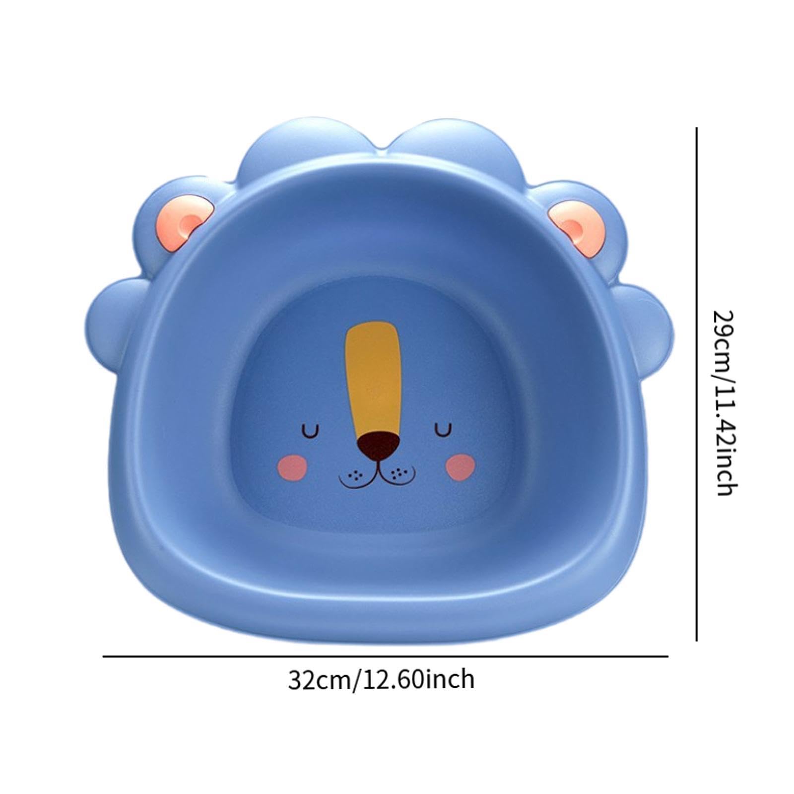 Qianly Foot Basin Baby Bath Tub Lightweight Cute Multifunctional Portable Washbasin Wash Basin for Home Traveling Kids Baby, Blue