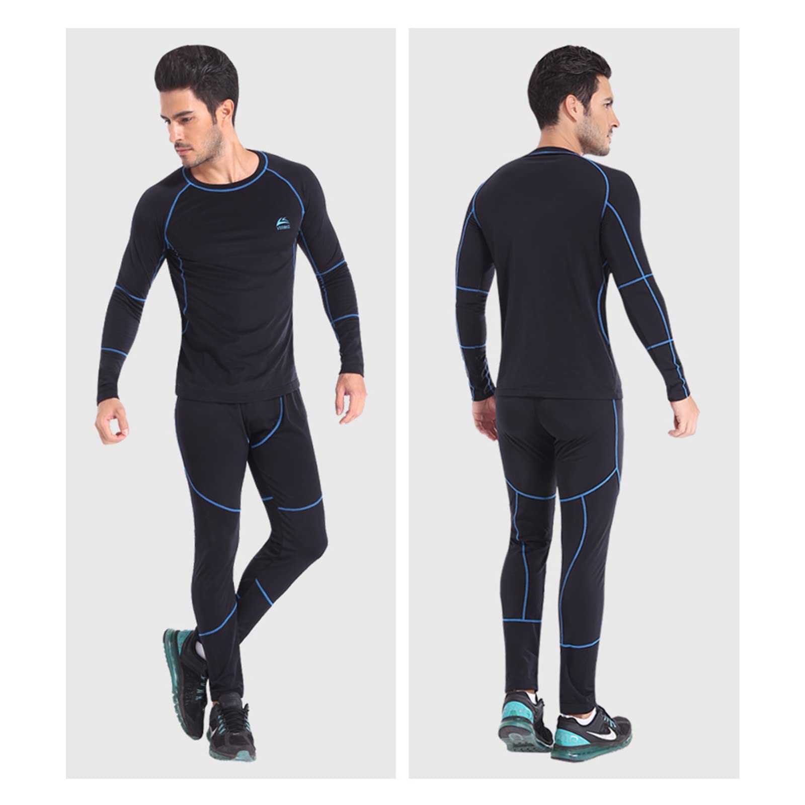 Thermal Top and Bottom Cold Weather Underwear Set for Men, Heated Warm Hunting Gear Base Layers, for Extreme Cold Weather, Mountaineering, Running and Skiing