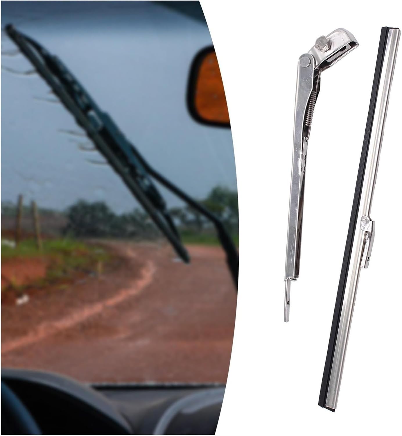ワイパーアーム プロフェッショナル車両レインスクレーパー ステンレススチール製ワイパー 304スチール製シングルワイパー カーアセン