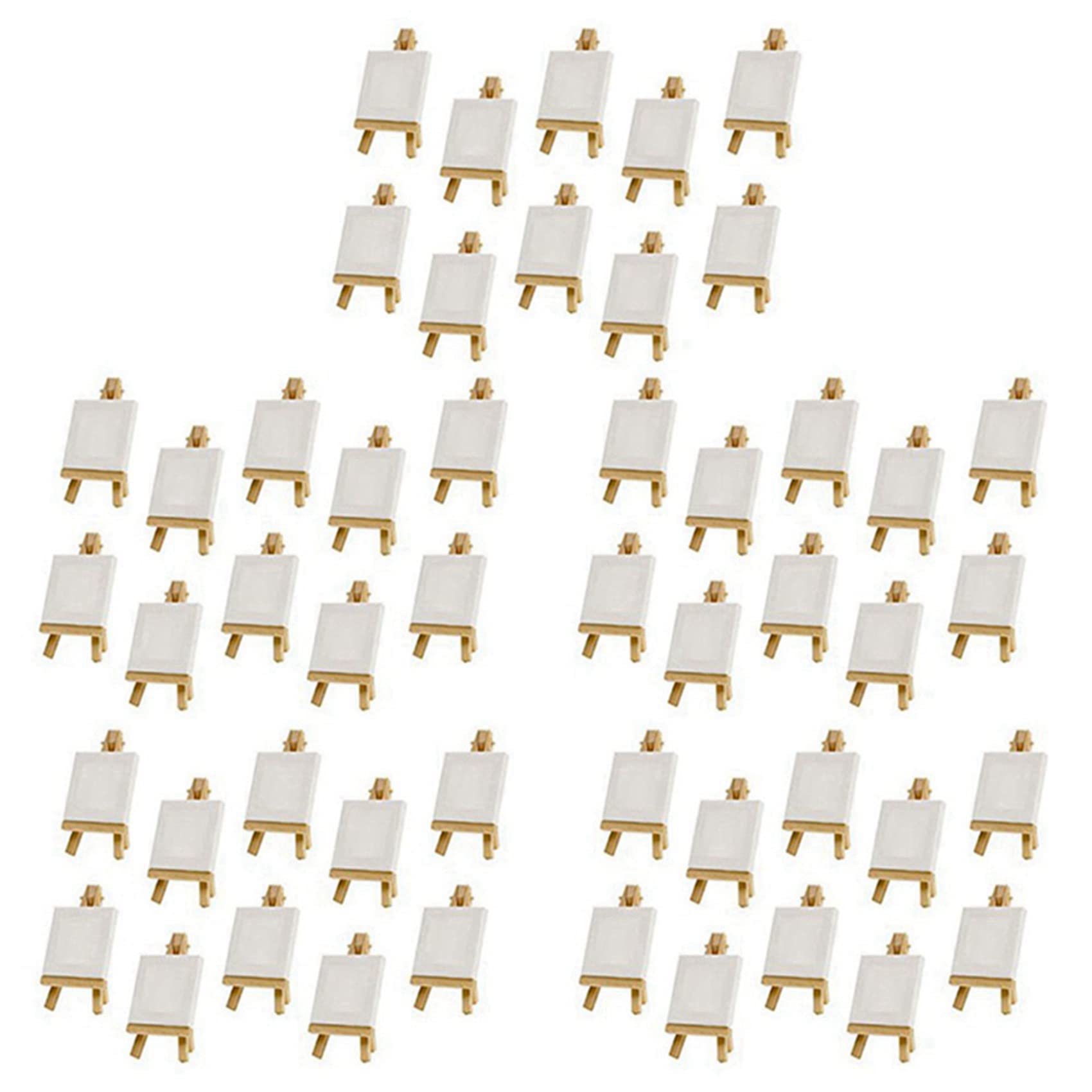 50 Sätze Mini Display Staffelei mit Leinwand 8X8 cm Hochzeit Tisch Nummern Malerei Hobby Malerei DIY Zeichnung Kleinen Tisch Staffelei Geschenk