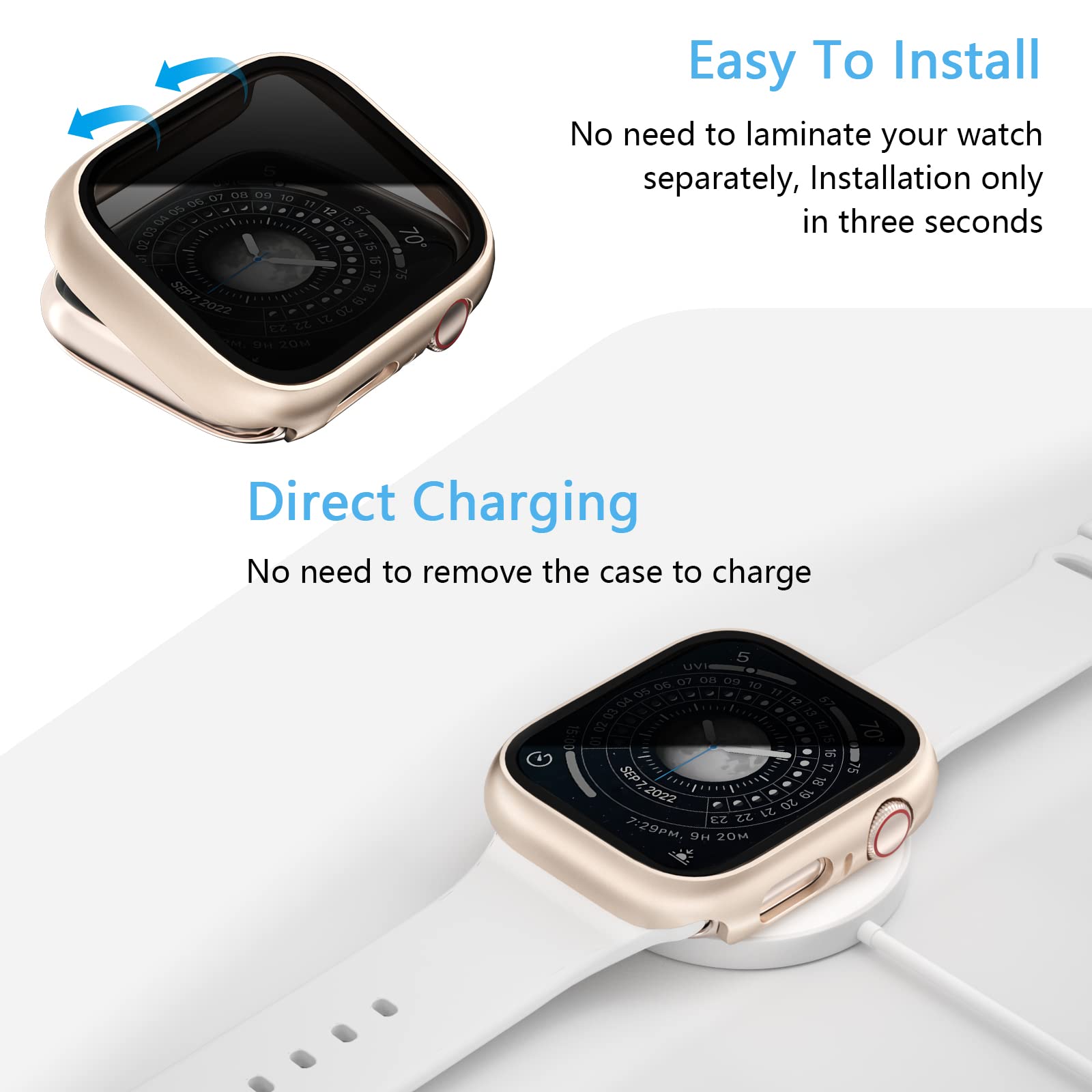 COMMUTER [3 sztuki] Osłona ekranu prywatności do Apple Watch SE (2023)/SE/6/5/4 40 mm, twarda ultracienka obudowa PC z wbudowaną folią zapobiegającą podglądaniu do Apple Watch SE/6/5/4 40 mm, czarny