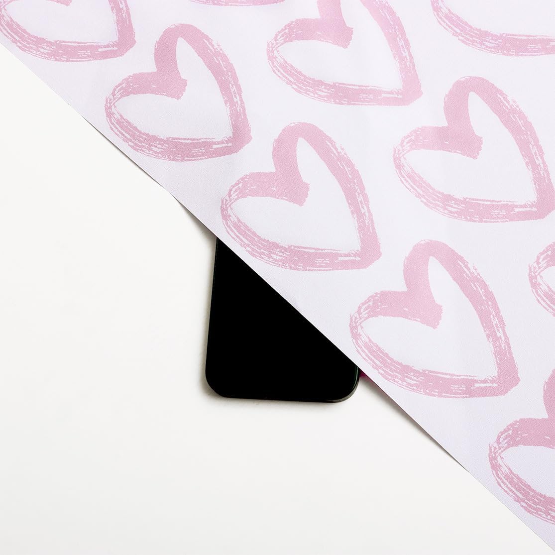 Timeet Pink Heart Wallpaper Peel and Stick Wallpaper Modern Wallpaper Pink White Contact Paper 17.7"x393.7" Self Adhesive Removable Wallpaper for Bedroom Kids Room Wall Decor