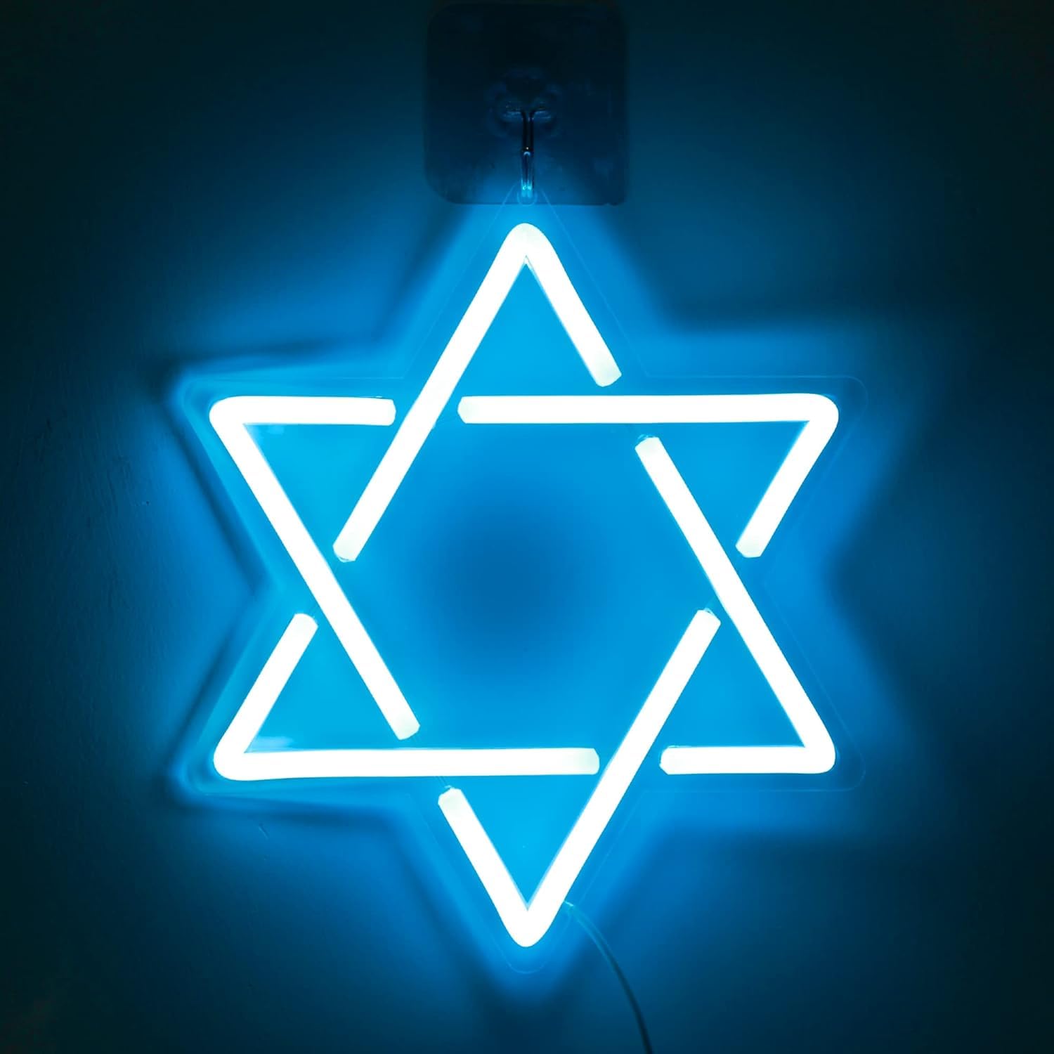 GenericStar of David Neon, Decorations Blue Star Shape Light up Acrylic LED Neon Light Wall (10 x 10 Inches)