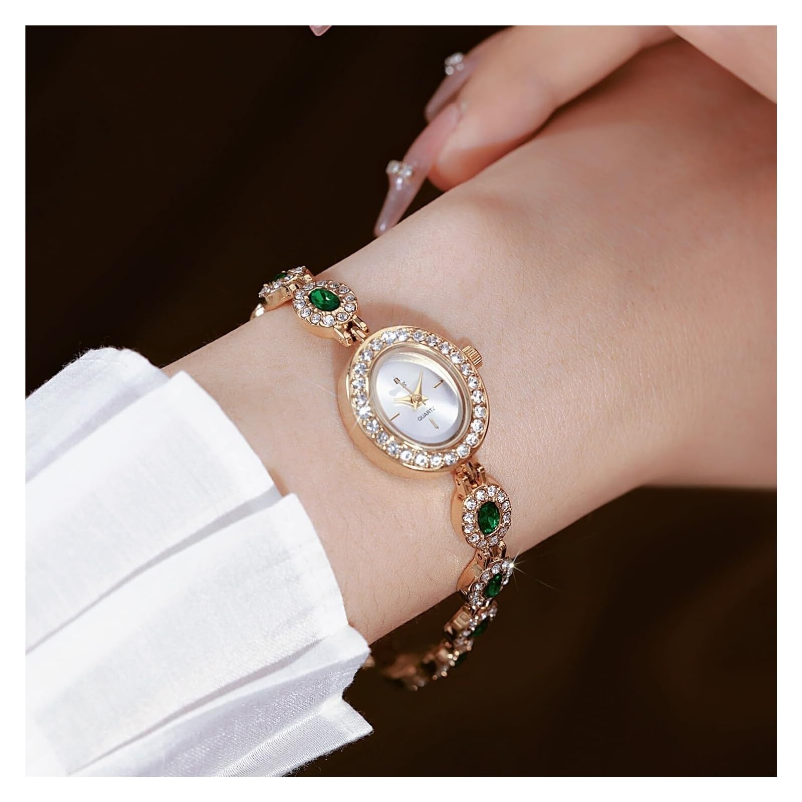 Orologi da polso da donna vintage di lusso con quadrante ovale, piccolo braccialetto di diamanti, orologio al quarzo alla moda, delicato e impermeabile watch