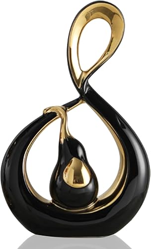 Estatua moderna de elefante de 14 pulgadas, decoración de elefante negro y dorado para mesa, regalos de elefante para mujeres, decoraciones de