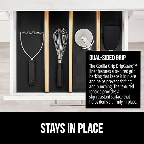 Miniatura 4 de Gorilla Grip Forros originales antideslizantes para cajones y repisas rollo sin adhesivo duraderos y resistentes para alacenas, cocinas y