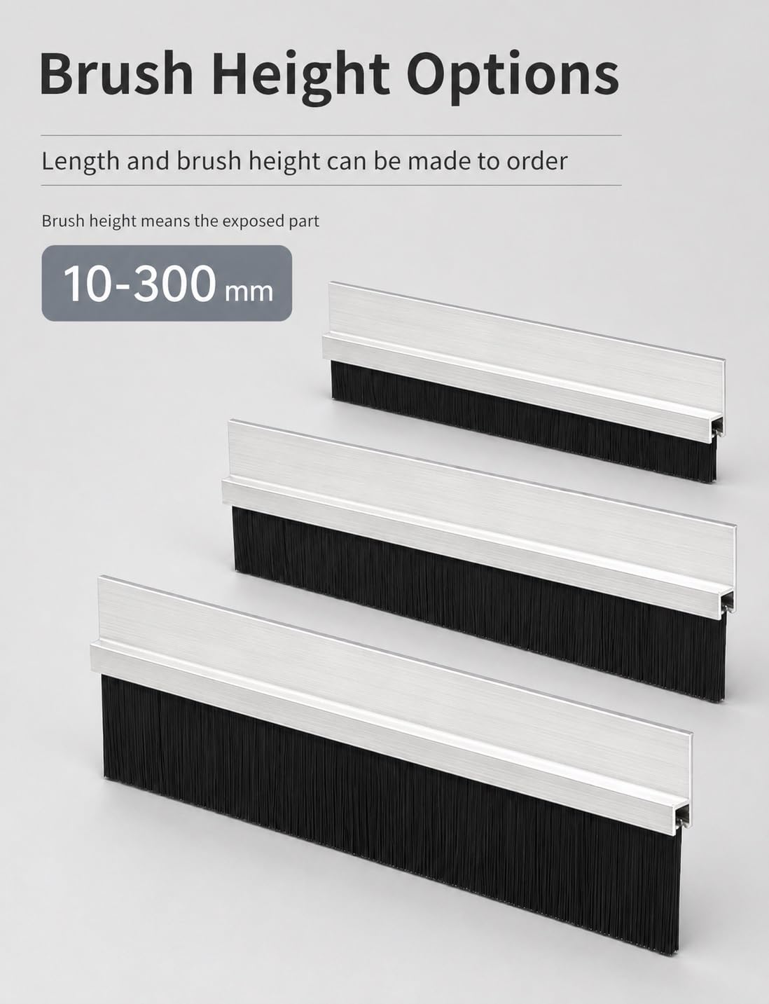Aluminum H Channel Strip Brush