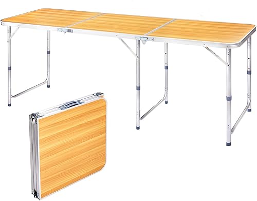 Vista 77 de Outvita Mesa de camping plegable portátil de 2.3 pies, mesa de picnic impermeable al aire libre, maleta ligera de aluminio, mesa plegable