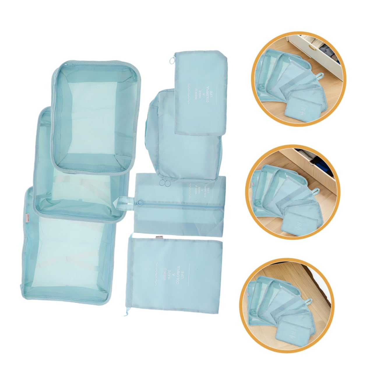 Healvian 14pezzi Cubi di Compressione per Imballaggio da Viaggio Set per Organizzatori di Bagagli Borsa per Vestiti e Biancheria Cinghie di Trasporto Flessibili