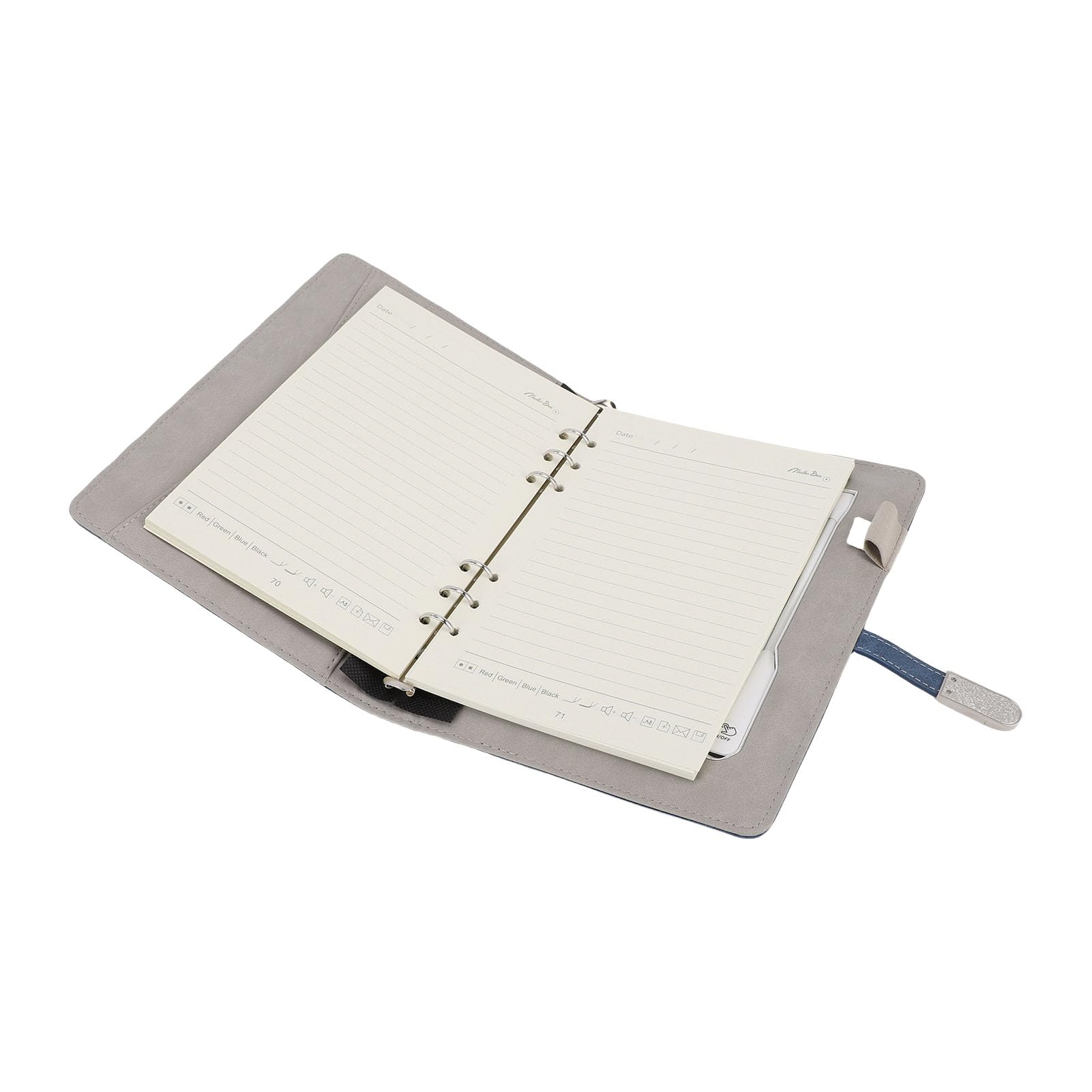 Tissting Cuaderno Carga Inalámbrica 80 Hojas 8000mAh Batería - Organizador Multifunción con Luz Nocturna 16GB Disco Memoria para Trabajo Escuela