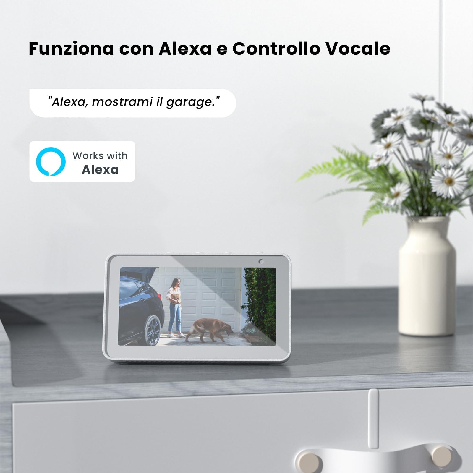 ieGeek 2K Telecamera Wi-Fi Esterno/Interno Senza Fili, Videocamera Sorveglianza WiFi Batteria, Rilevamento Movimento PIR, Sirena, Visione Notturna a Colori, 2 Vie Audio, Locale/Cloud, 2 pz