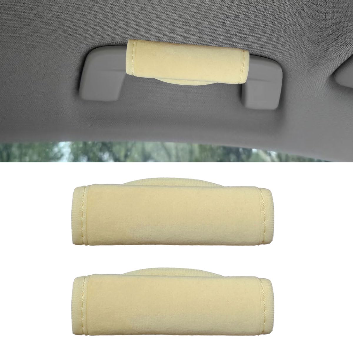 2PCS Car Grab Handle Cover Soft Plush Car Grip Gloves Auto Inner Door Pull Handle Cover Anti-Scratch Car