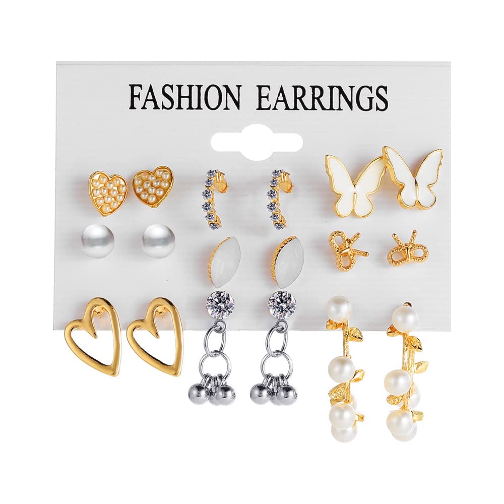 See full amazon price history chart for 9 Pairs Combo Set of Stud Earrings for Women - Hypoallergenic & Safe for Sensitive Ears, Versatile Designs, Fashion Jewelry in Silver and Gold, Mix and Match Earrings 9 Pairs Combo Set of Stud Earrings for Women - Hypoallergenic & Safe for Sensitive Ears, Versatile Designs, Fashion Jewelry in Silver and Gold, Mix and Match Earrings (B0DFV3QXBL) Amazon Price History, Amazon Price Tracker