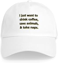 CafePress Drink Coffee Save Animals and Take Naps Cap Adjustable Baseball Cap
