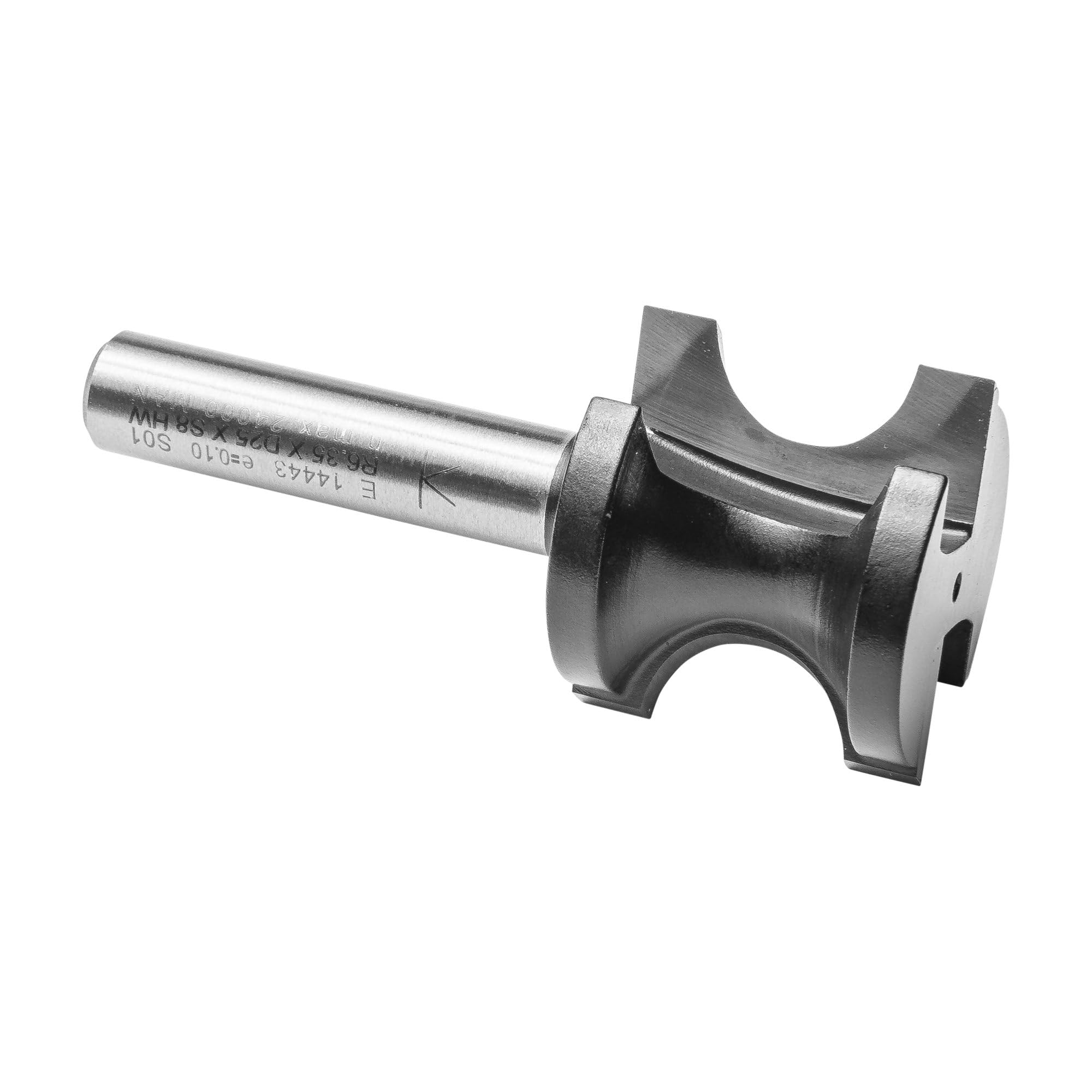 ENT 14443 Semipantografo carburo, Gambo (S) 8 mm, diametro (D) 25,5 mm, NL 22,6 mm, R 6,35 mm, SL 32 mm, mezza barra Ø 22,5 mm