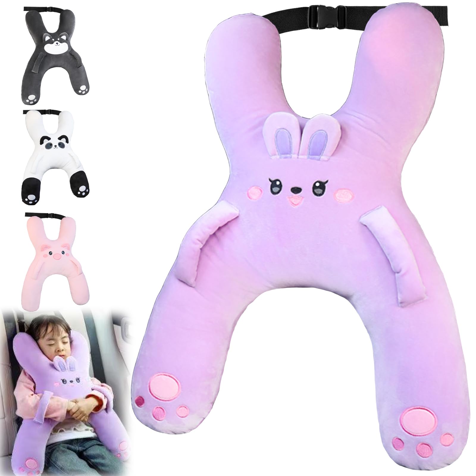 Coussin de voyage enfant en H pour éviter la tête qui tombe en voiture