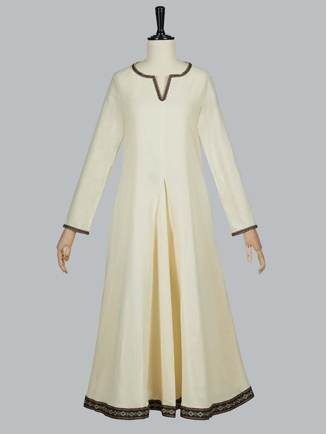 miccostumes Women's Viking Dress Medieval Costume Linen Blend Long Sleeves Renaissance Underdress