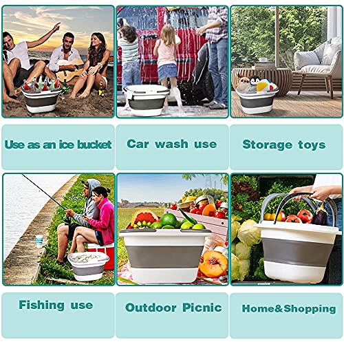 Goderewild Large Collapsible Mop Bucket 4.2 Gallon(16L) With Handle For House Cleaning, Space Saving Outdoor Multiuse Foldable Water Pail For Camping, Fishing, Rv(1, Grey) #TOP4