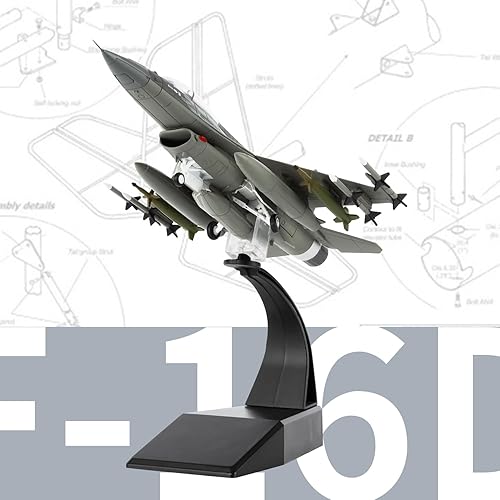 Miniatura 5 de Lose Fun Park 172 Modelo Militar Avión F-16D Aleación Avión de Combate Modelo, Modelo de Avión para Colección y Regalo