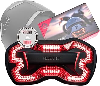 Brake Free Helmet Light - Smart Wireless Motorcycle Lights- Weatherproof LED Motorcycle Helmet Light - Lightweight & Aerodynamic Design - Smart Brake Detection - Single Button Operation - Black