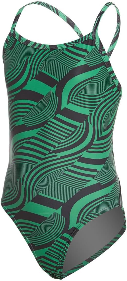 iSwim Thin Strap One Piece Swimsuit Youth Girls' Athletic Training Swimwear, UPF 50+, Quick Dry, Lined, Performance Fit