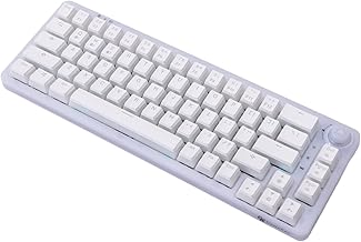 GK GAMAKAY LK67 65% Silent Pudding Mechanical Keyboard with Knob, RGB Hot Swap Bluetooth/USB-C Wired/2.4GHz Wireless 67 Keys PBT Keycaps Backlight Mute Gaming Keyboard (GamaKay Phoenix Switch)