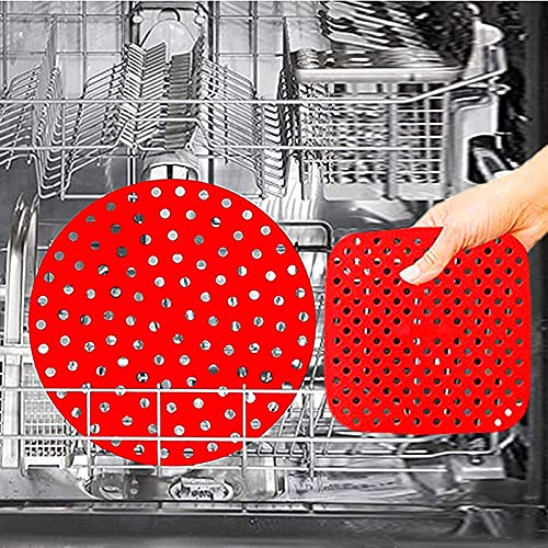 Qianduo Pacote com 2 forros reutilizáveis para fritadeira a ar, forros de silicone para fritadeira a