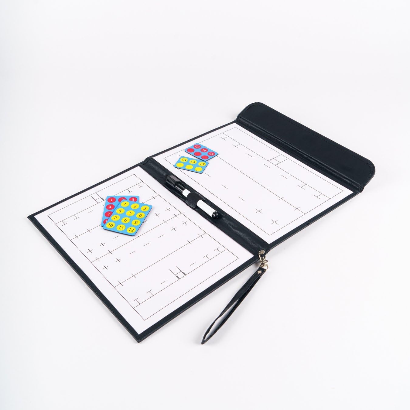 Gilbert Rugby Coaching Folder with Tactic Board, Wipeable Surface, Magnetic Counters, Full and 1/3 Pitch Boards