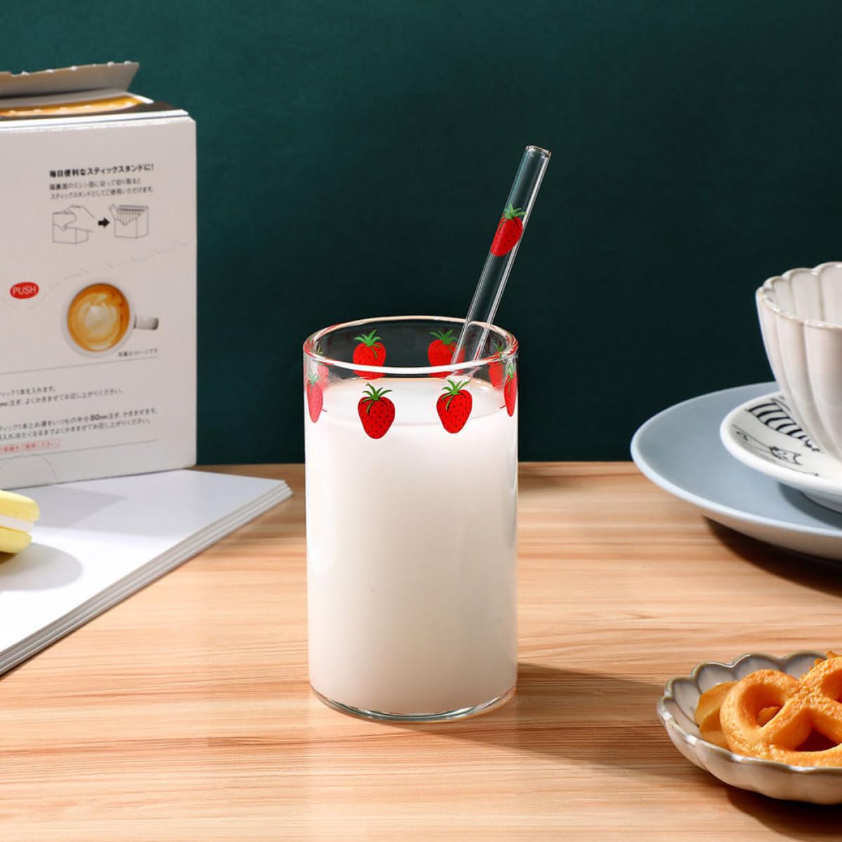 Vaso Transparente para Beber 4 Juegos de Vidrio de Borosilicato | Forma de Base Plana, para Leche y Zumo, Paquete de 4 Unidades, Uso Doméstico