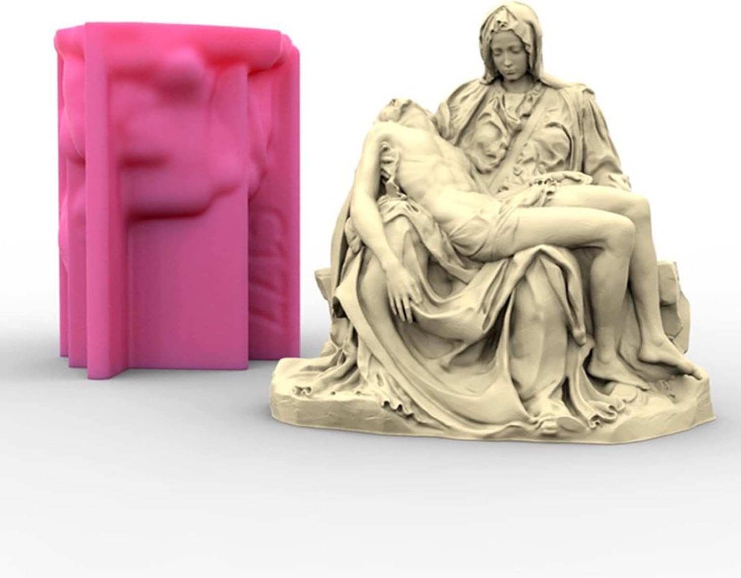 Silicone Statue Mold, Silicone Pieta Christian Sculptures and Statues Mold, 3D