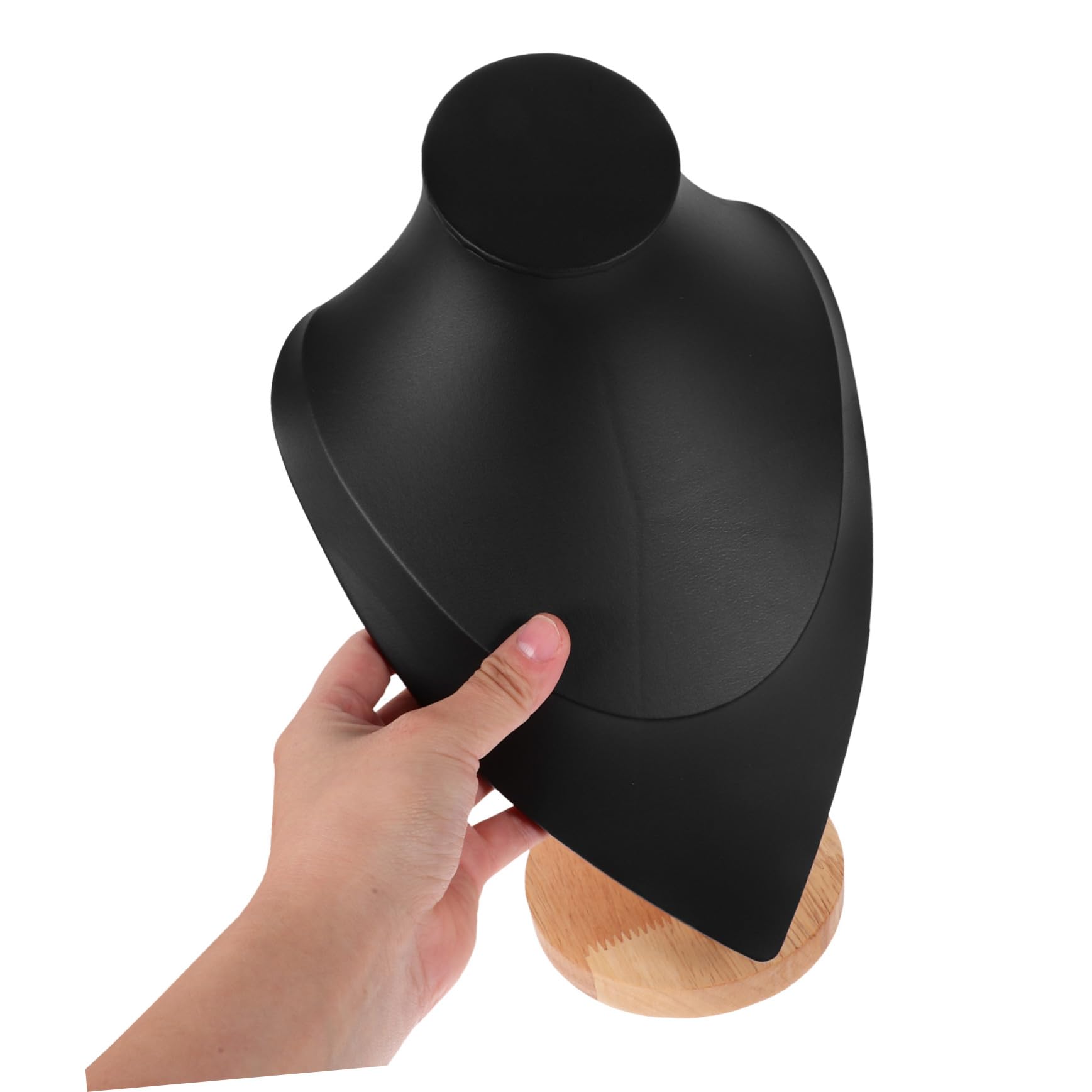 ERINGOGO Schmuckständer mit Stabilem Holzsockel Schmuckhalter für Halsketten und Ketten Elegante Pu leder Oberfläche Minimalistisches Design für Schmuckpräsentation im Laden