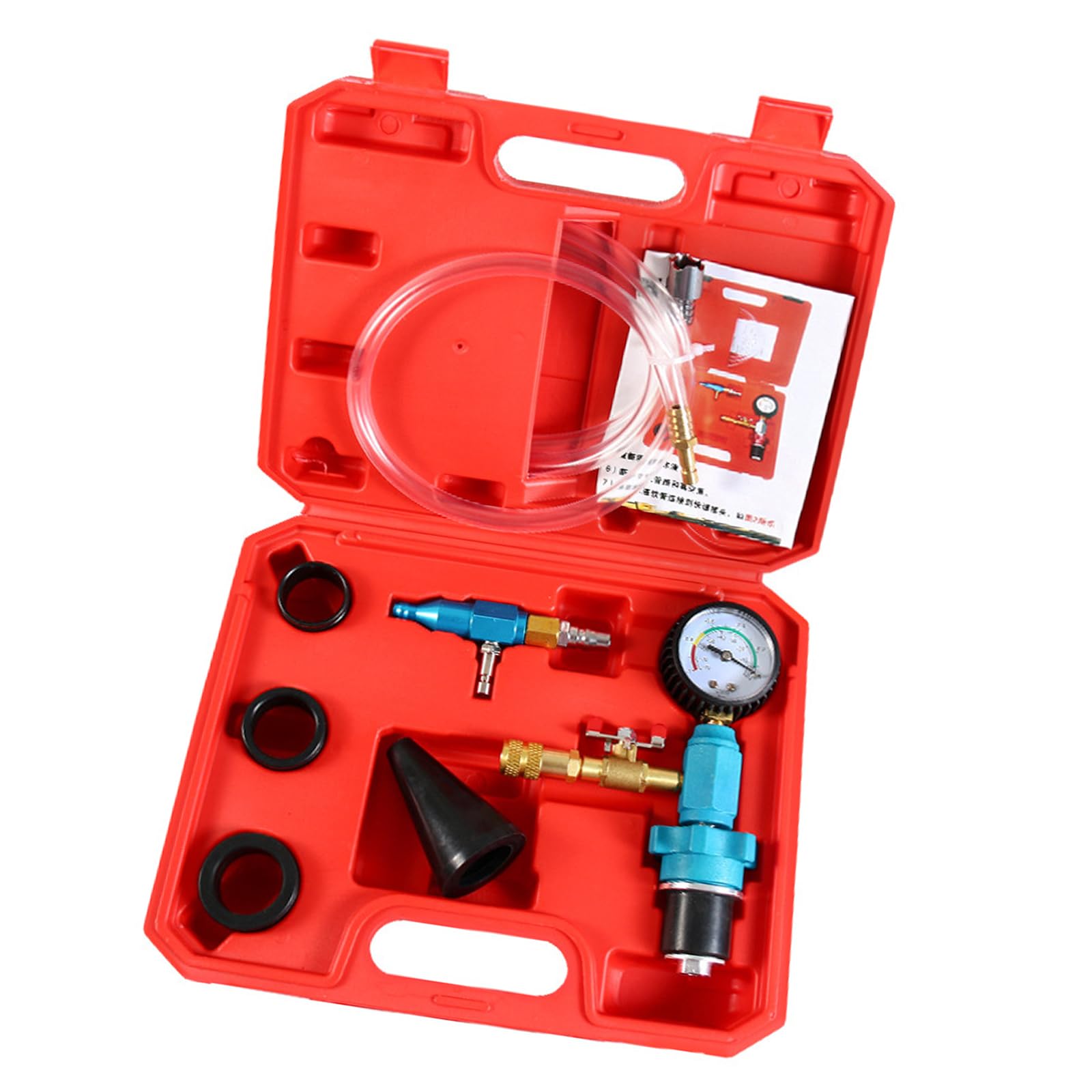 Kit professionale ricarica del liquido refrigerante a vuoto per auto e con adattatori universali e funzione spurgo rapido Set riempimento del liquido refrigerante per auto