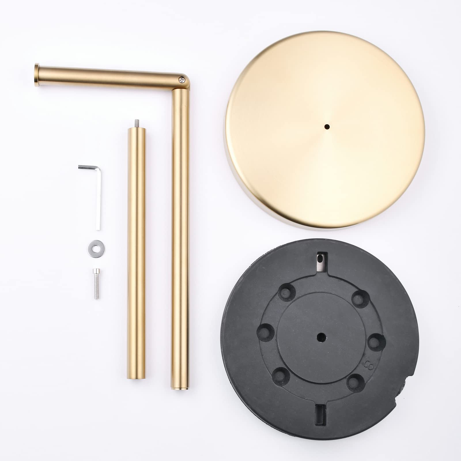 Soporte para Papel higiénico Dorado con Reserva, Soporte Independiente para Rollo de Papel higiénico, Moderno Acabado en Oro Cepillado, Acero Inoxidable Sus 304, Beelee BA7782BG