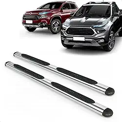 Par Estribo Lateral Oval Cromado Toro 2016 A 2025 Kit Fixação Incluso