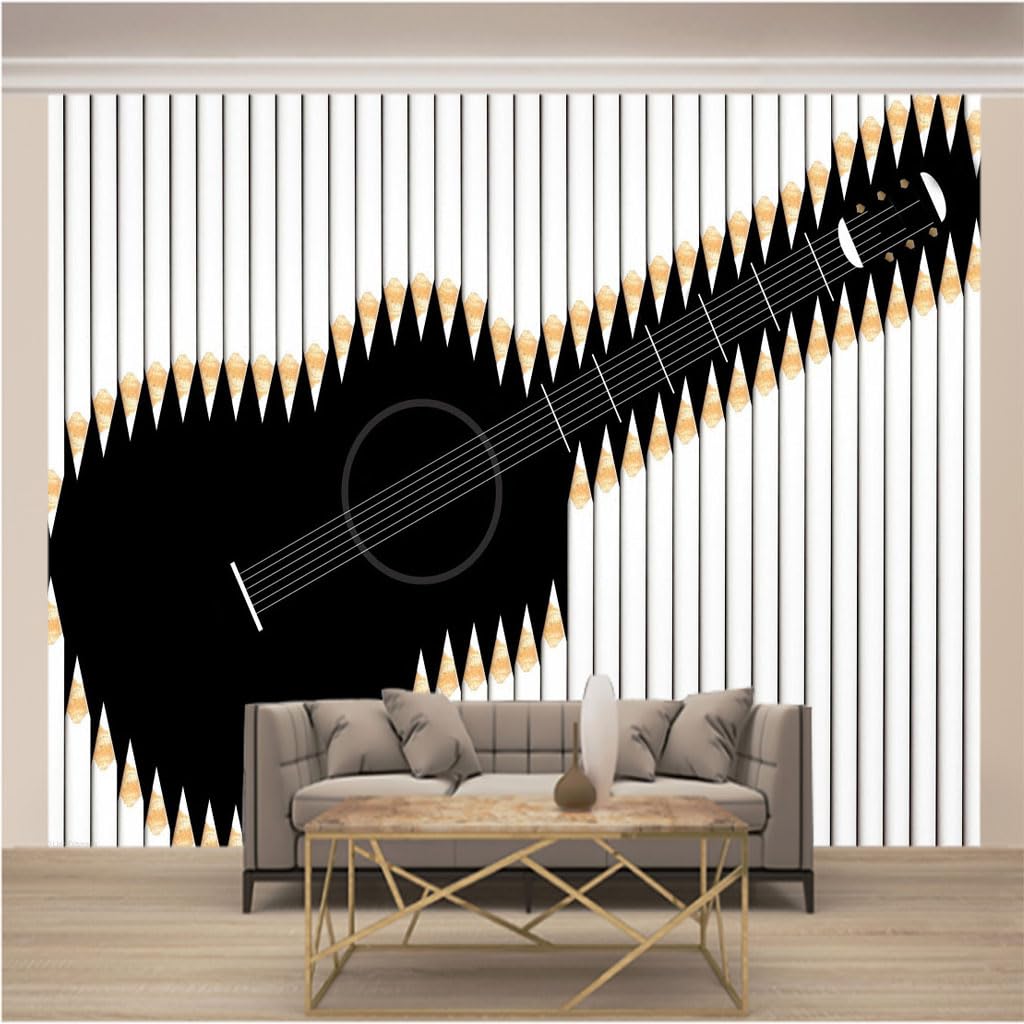 Papier peint panoramique 3d guitare xxl pour salon et chambre