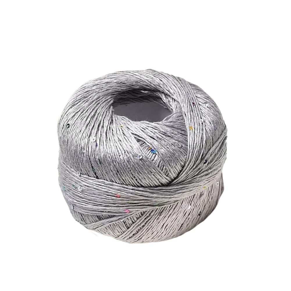 100g Sequin Knitting Yarn Balls Cotton Polyester Fiber Glitter Yarn Multi-Color Crochet Yarn for Knitting Shawl Sweater Hat Scarf