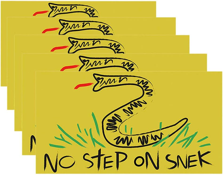 OFEFAN⭐【US STOCK】No Step On Snek Sticker Decal Gadsden Flag America Don't Tread On Me Patriot - Decals Best for Phone, Laptops and Cars Window Bumper Premium Quality Vinyl UV Protective Laminate(5PCS)
