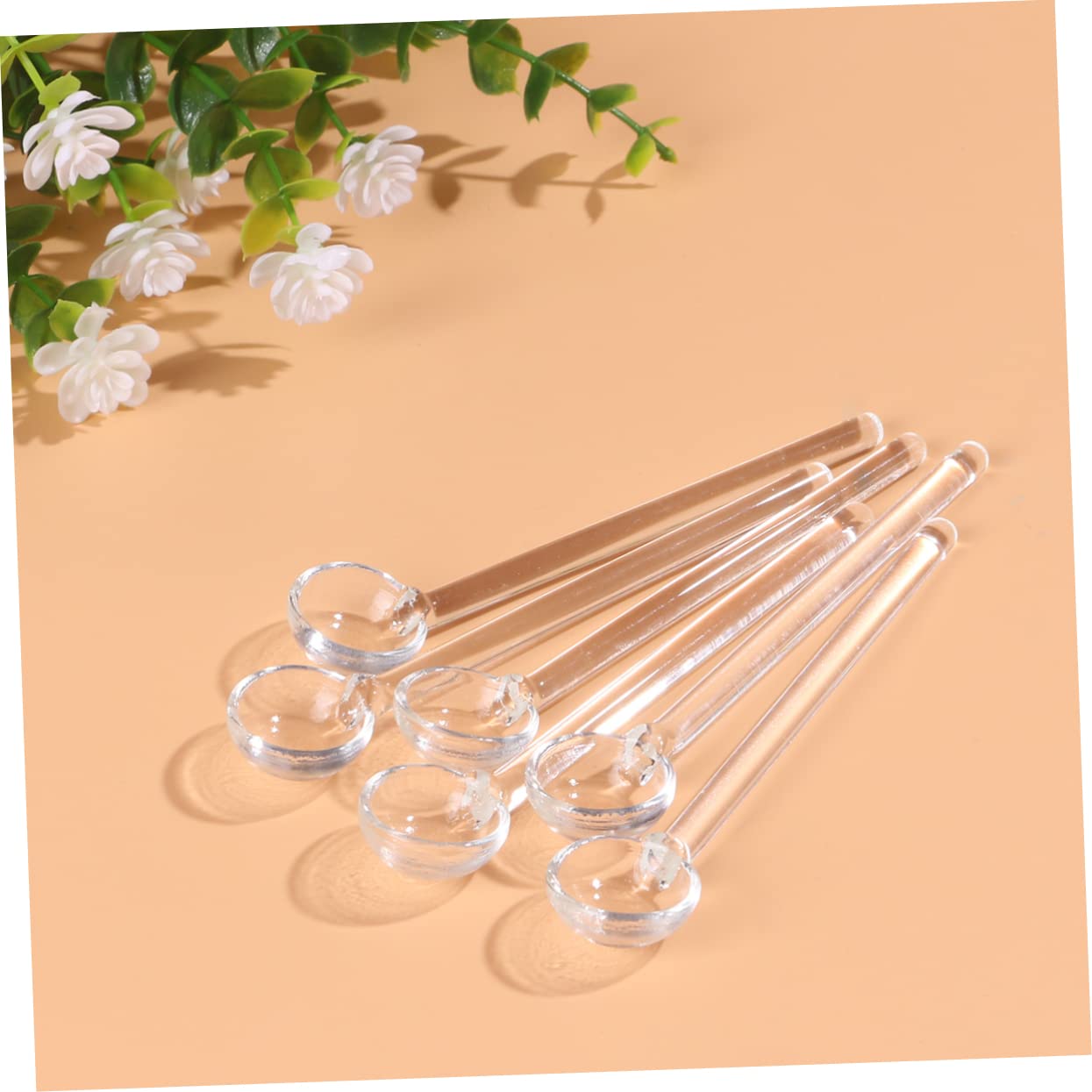 MAGICLULU 18piezas Cucharas De Vidrio Mango De Cucharas De Café Transparentes Para Mezclar Té Café y Postres Casa