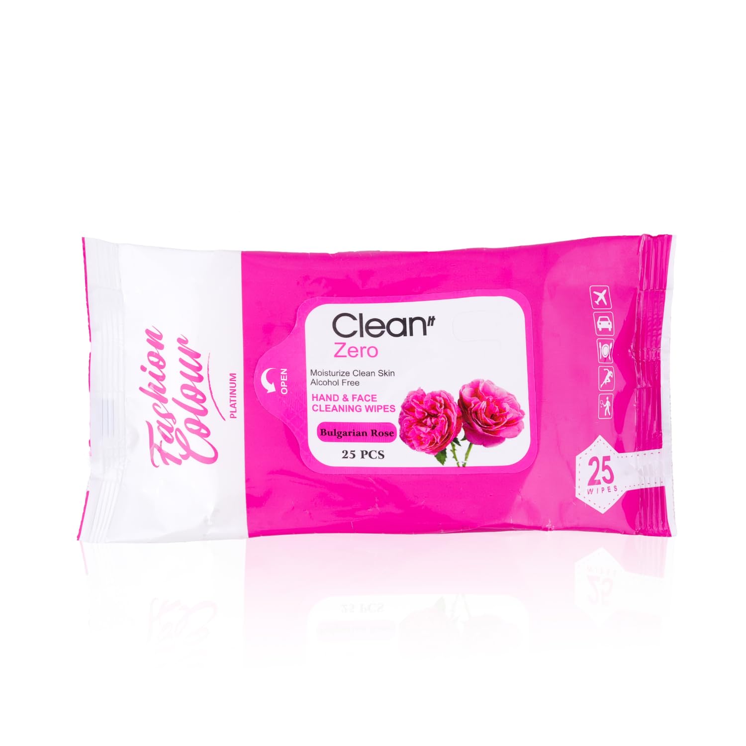 Fashion Colour Platinum Clean It Zero Hand and Face Cleaning Wipes 25N Each | Wet Wipes for Face | Hydrating,Refreshing, Soothing | (Bulgarian Rose)-image-29