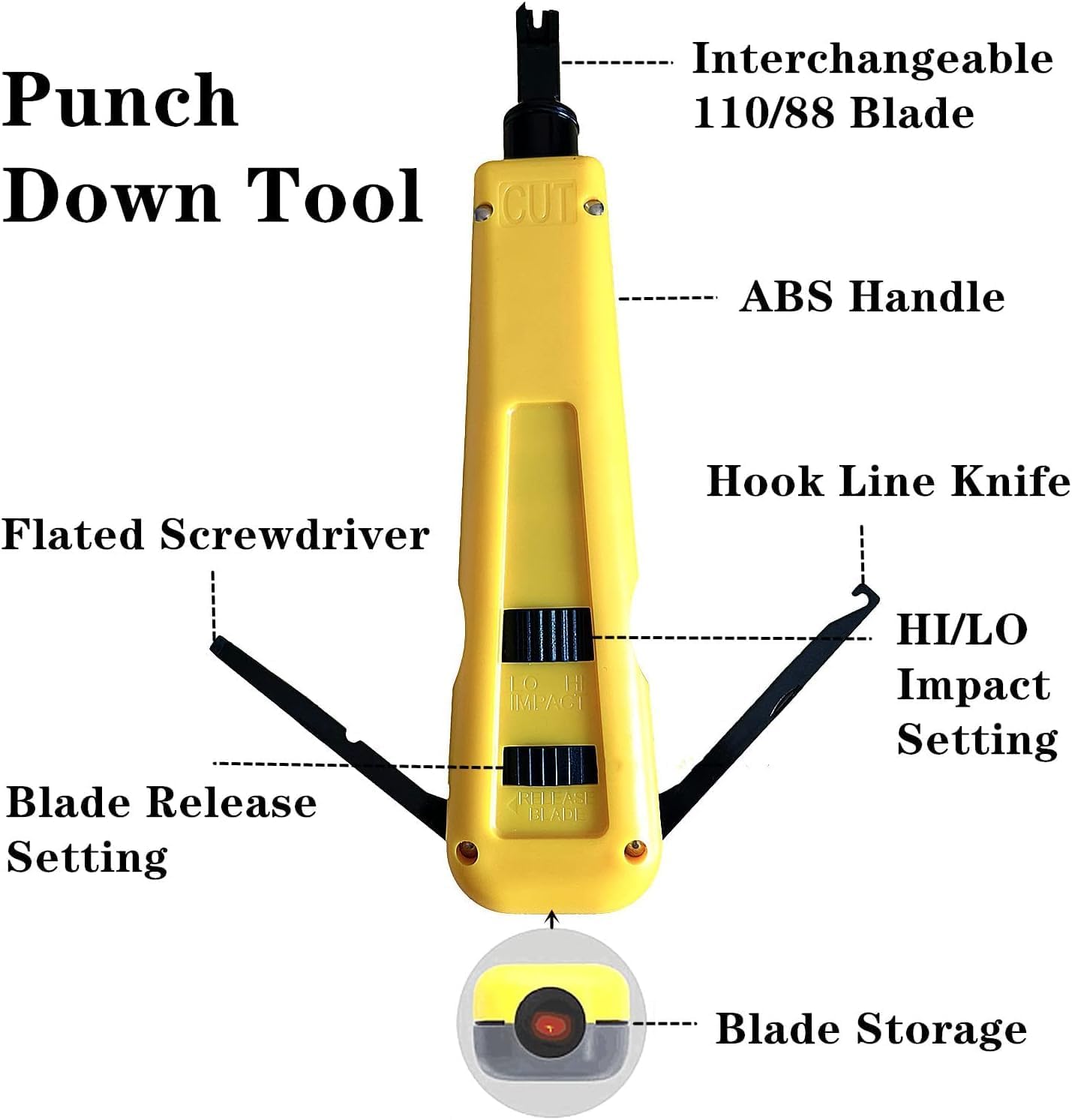 Network Tool kit, Pass Through RJ45 Crimp Tool kit, Ethernet Crimper Cat6 Cat5 Cat5e Crimping Tool, Wire Tracker, 110/88 Punchdown Tool, Cat6 Pass Through Connectors, Stripper, Cutter