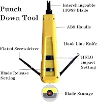 Vista 7 de Network Tool kit, Pass Through RJ45 Crimp Tool kit, Ethernet Crimper Cat6 Cat5 Cat5e Crimping Tool, Wire Tracker, 110/88 Punchdown Tool, Cat6 Pass
