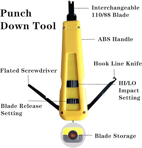 Miniatura 8 de Kit de herramientas de red, Kit de herramientas de crimpado RJ45, Herramienta de crimpado Ethernet Cat6 Cat5 Cat5e, Herramienta de prensado de