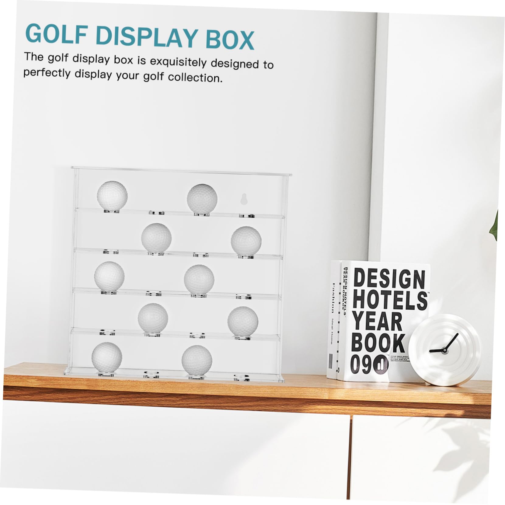 WOONEKY Vitrina de Acrílico para Balones de Golf Soporte de Pared
