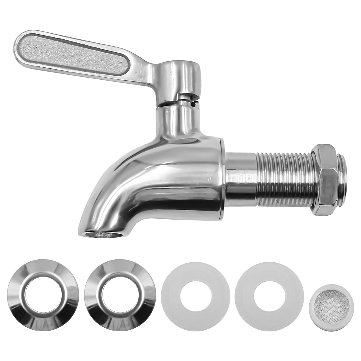 WANGCL Rubinetto dispenser per bevande, in acciaio inox 304, di ricambio, per bevande, caffè, birra, fontanella (16 mm)