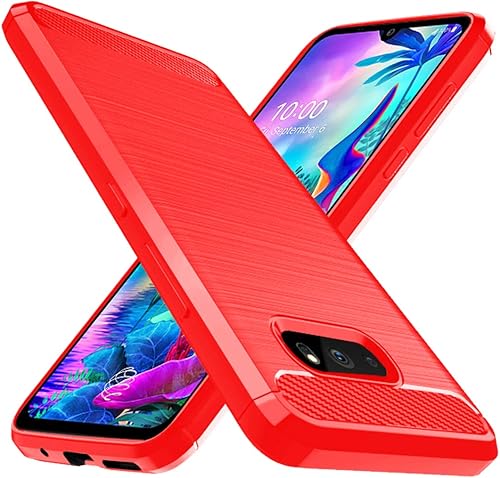 Osophter - Carcasa para LG G8X Thinq, LG V50S Thinq, absorción de golpes, flexible de goma TPU para LG G8X ThinqV50S Thinq, Rojo