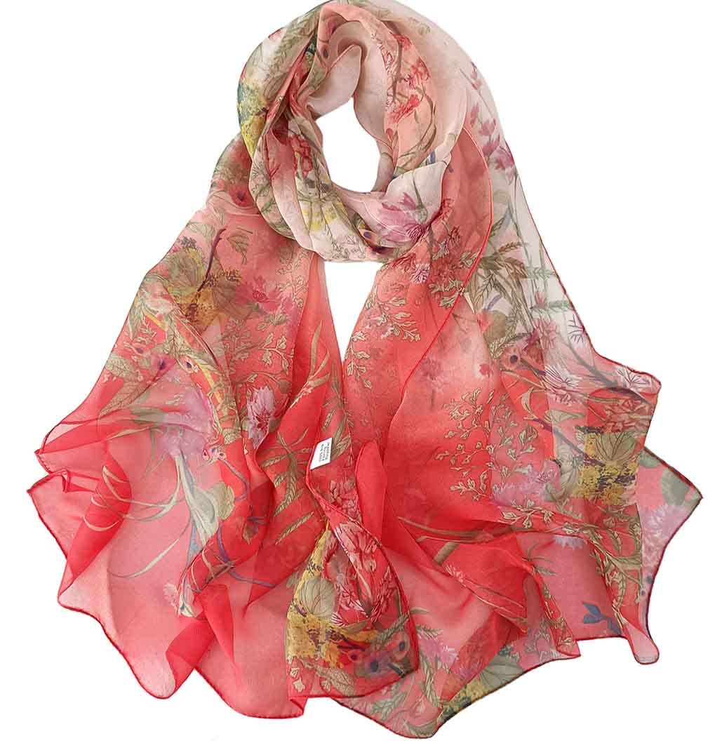 Acotavie Scarfs for Women Lightweight Fashion Scarves Print Floral Pattern Scarf Shawl Wraps