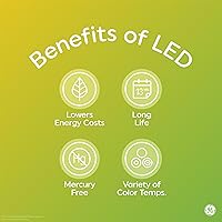 Vista 5 de GE Bombillas LED, 60 vatios, blanco suave, A19 (paquete de 20)