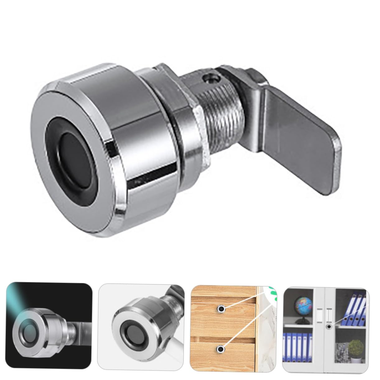 Sewroro Intelligentes Schubladenschloss und USB Ladefunktion aus Metall mit Fingerabdrucksensor Einfache Montage für Schubladen und Schränke