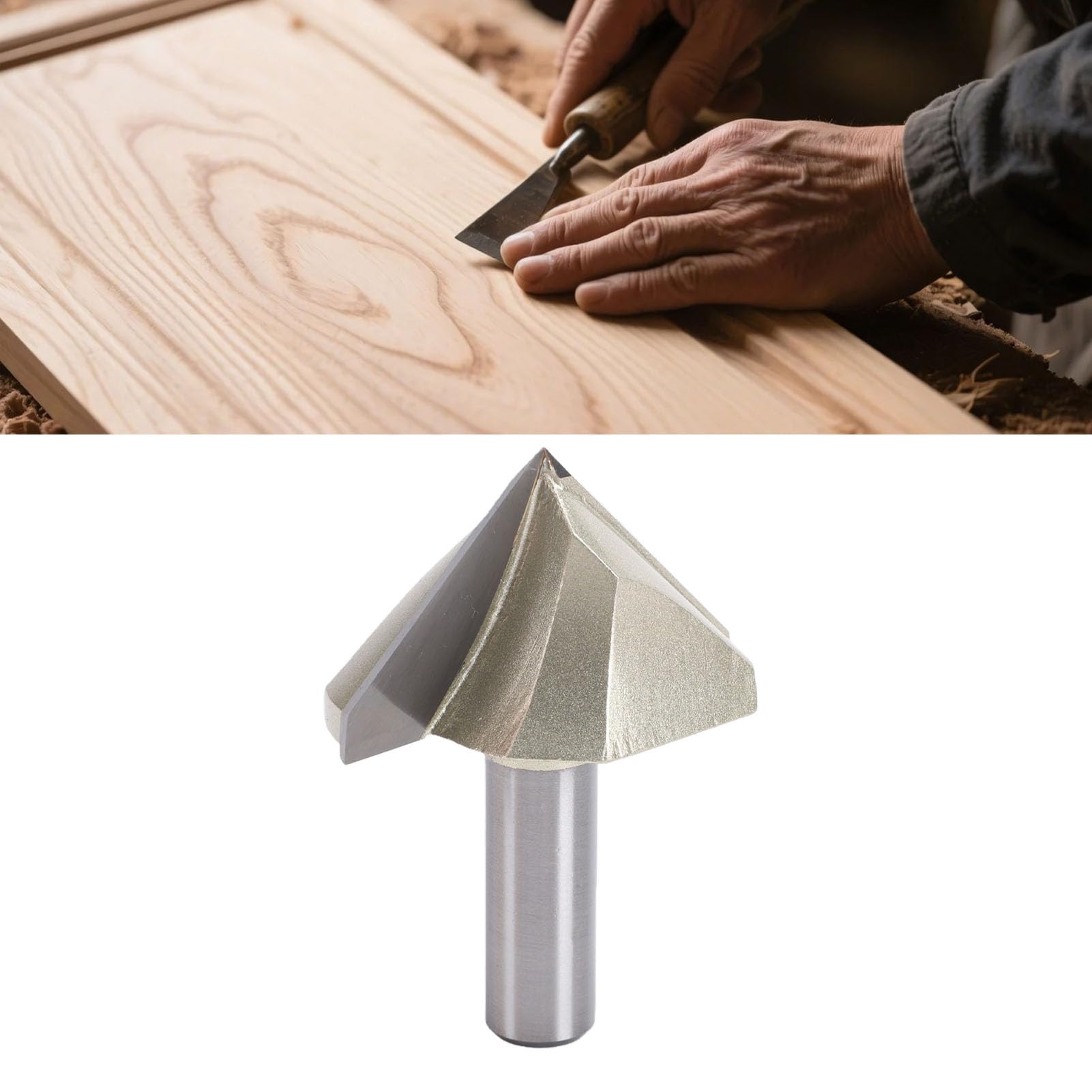 90 Grad V Nutfräser mit 1/2 Zoll Schaft für Professionelle Tischler und Diy Bastler Schneidet Holz Mdf Sperrholz Kunststoff Weiche Metalle Konstruktion Aus Wolframstahl